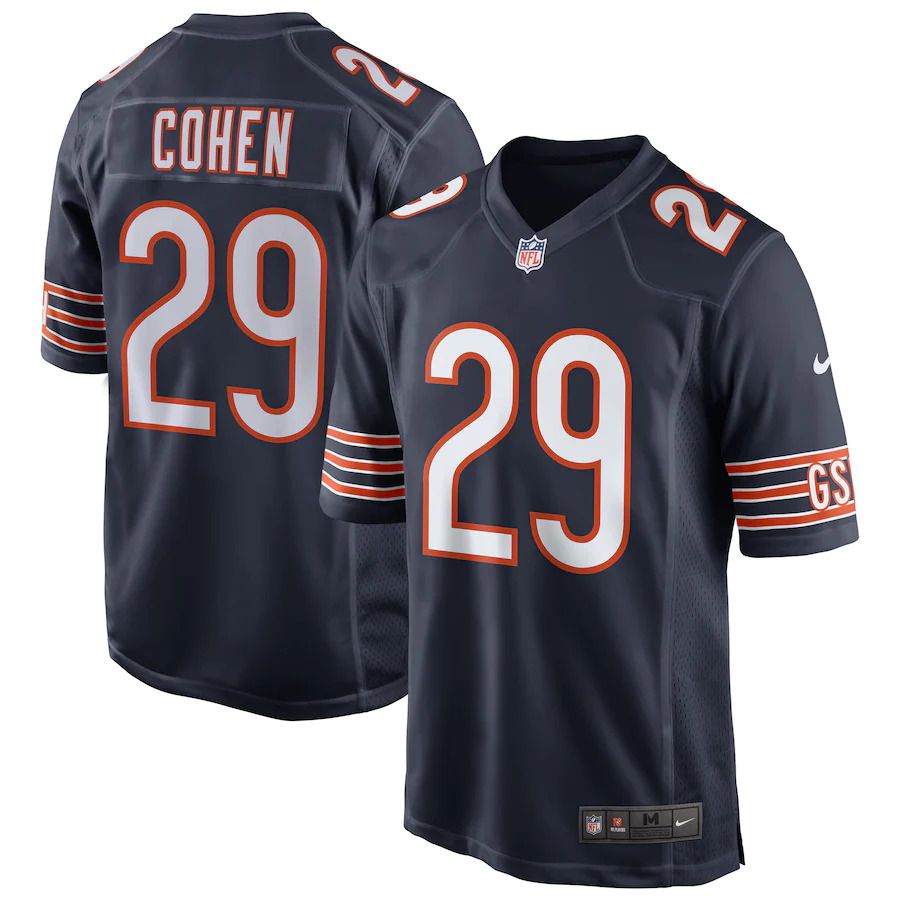 Men Chicago Bears #29 Tarik Cohen Nike Navy Game NFL Jersey